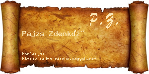 Pajzs Zdenkó névjegykártya